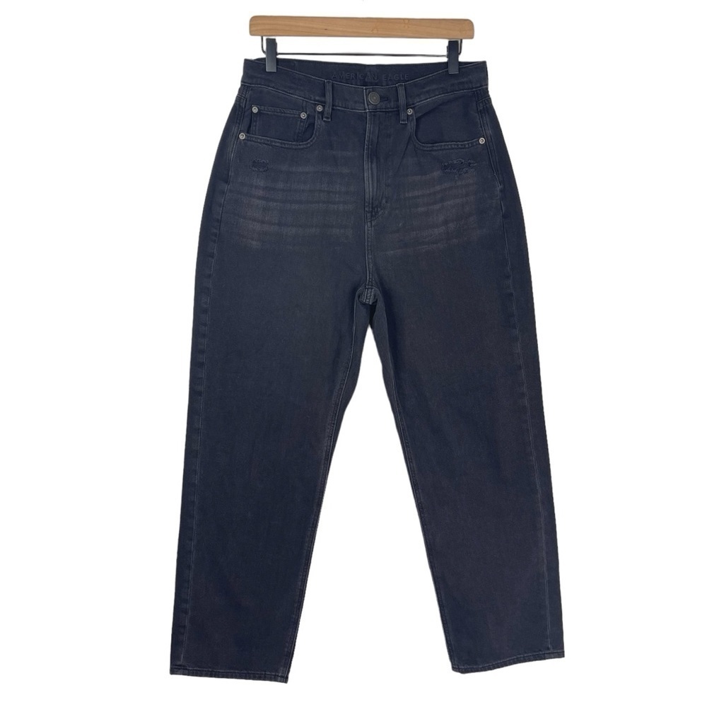American Eagle Highest Rise 90s Boyfriend Jeans 12 Relaxed Straight Leg Black